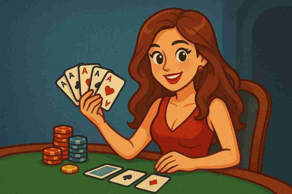 Jogadores em mesa de Poker online no 188W