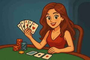 Jogadores em mesa de Poker online no 188W